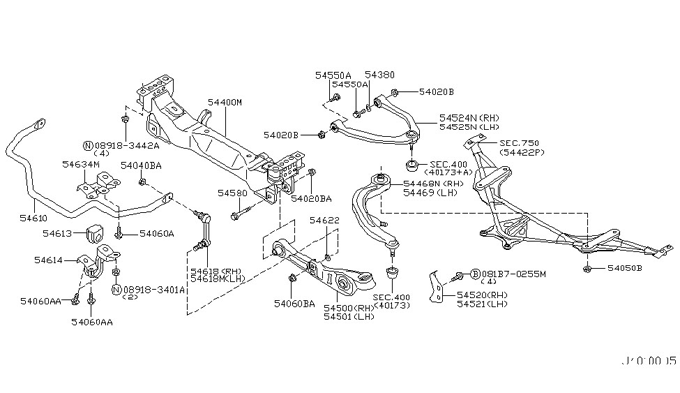 nissan 350z front suspension member And link 401a001 - Member Public ...